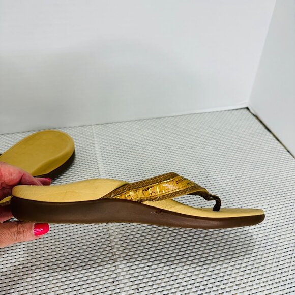 Vionic Tide II FLip FlopTan Gold Women's Orthotic Support Thong Sandals 6 Beach - Picture 8 of 8